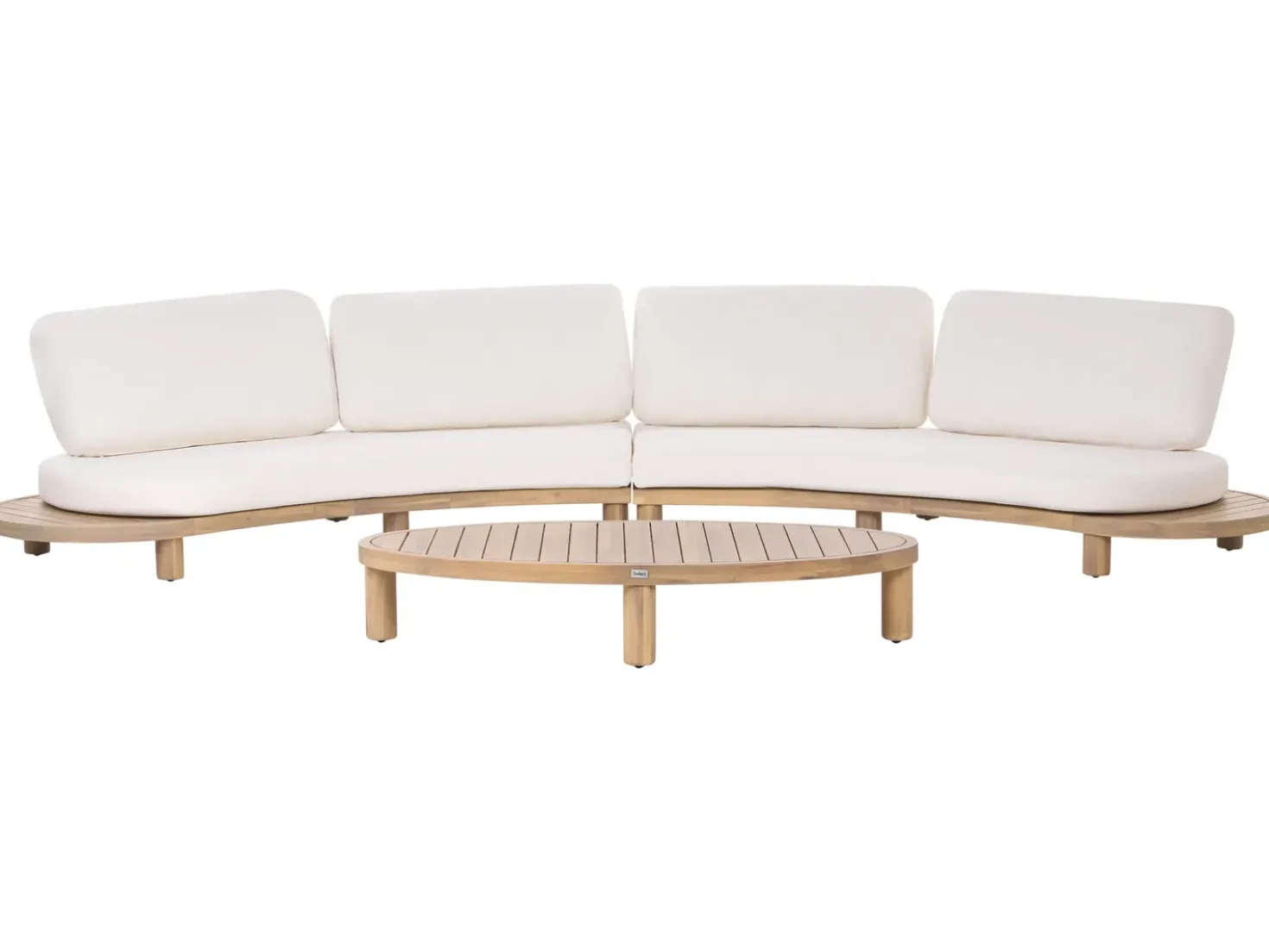 Divano da giardino con tavolo 4 posti NUMANA Legno d'acacia Bianco sporco