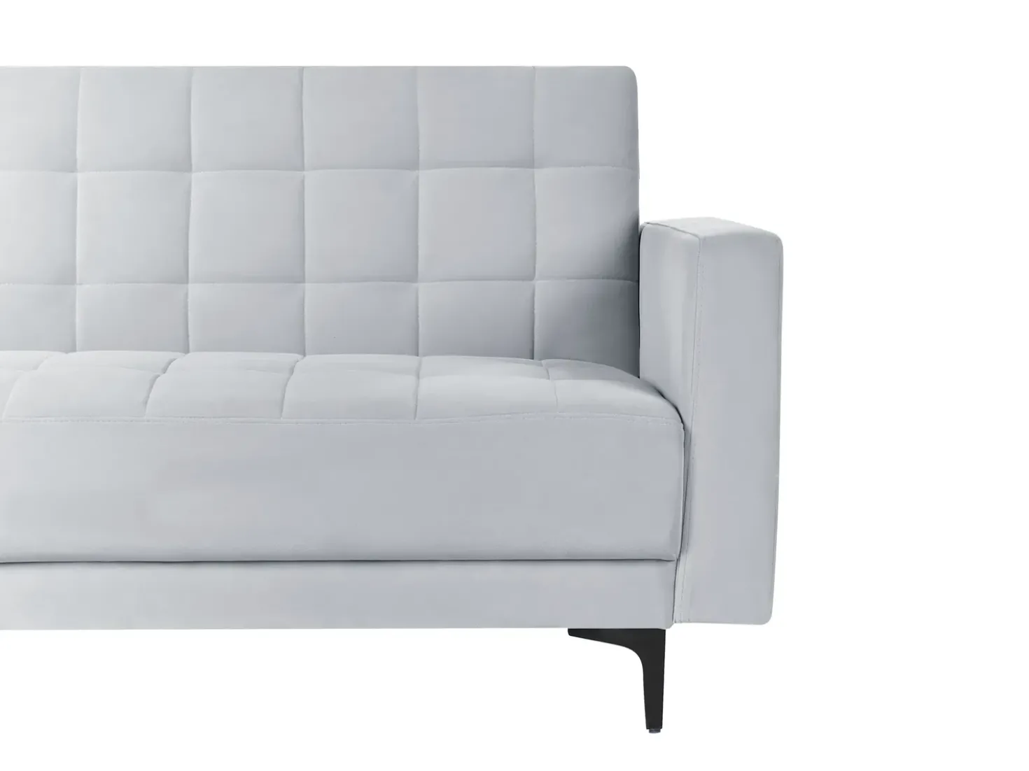 Divano letto 3 posti ABERDEEN Velluto Grigio chiaro