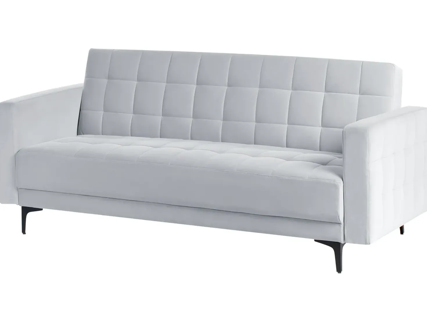 Divano letto 3 posti ABERDEEN Velluto Grigio chiaro