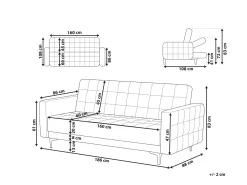 Divano letto 3 posti ABERDEEN Velluto Grigio chiaro