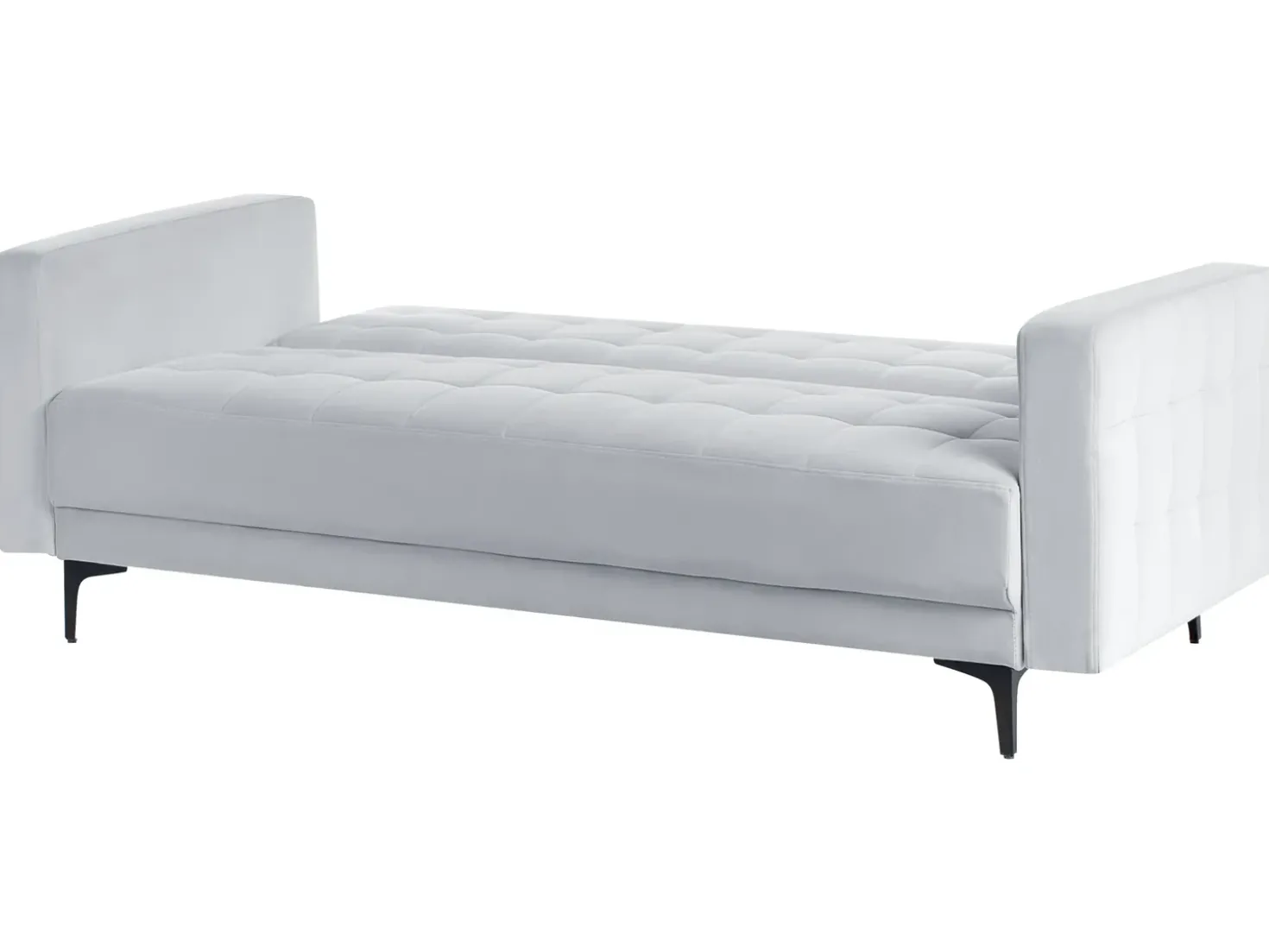 Divano letto 3 posti ABERDEEN Velluto Grigio chiaro