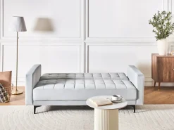 Divano letto 3 posti ABERDEEN Velluto Grigio chiaro