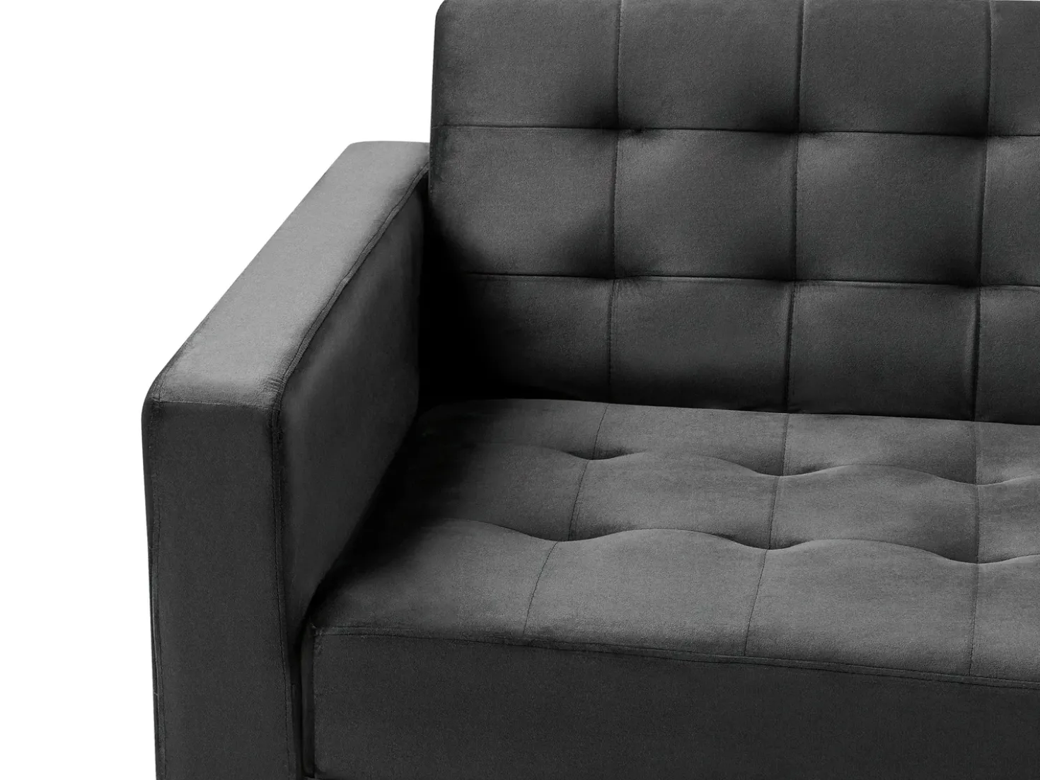 Divano letto 3 posti ABERDEEN Velluto Nero