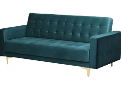 Divano letto 3 posti ABERDEEN Velluto Foglia di tè