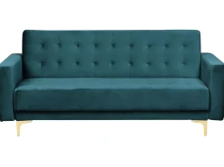 Divano letto 3 posti ABERDEEN Velluto Foglia di tè