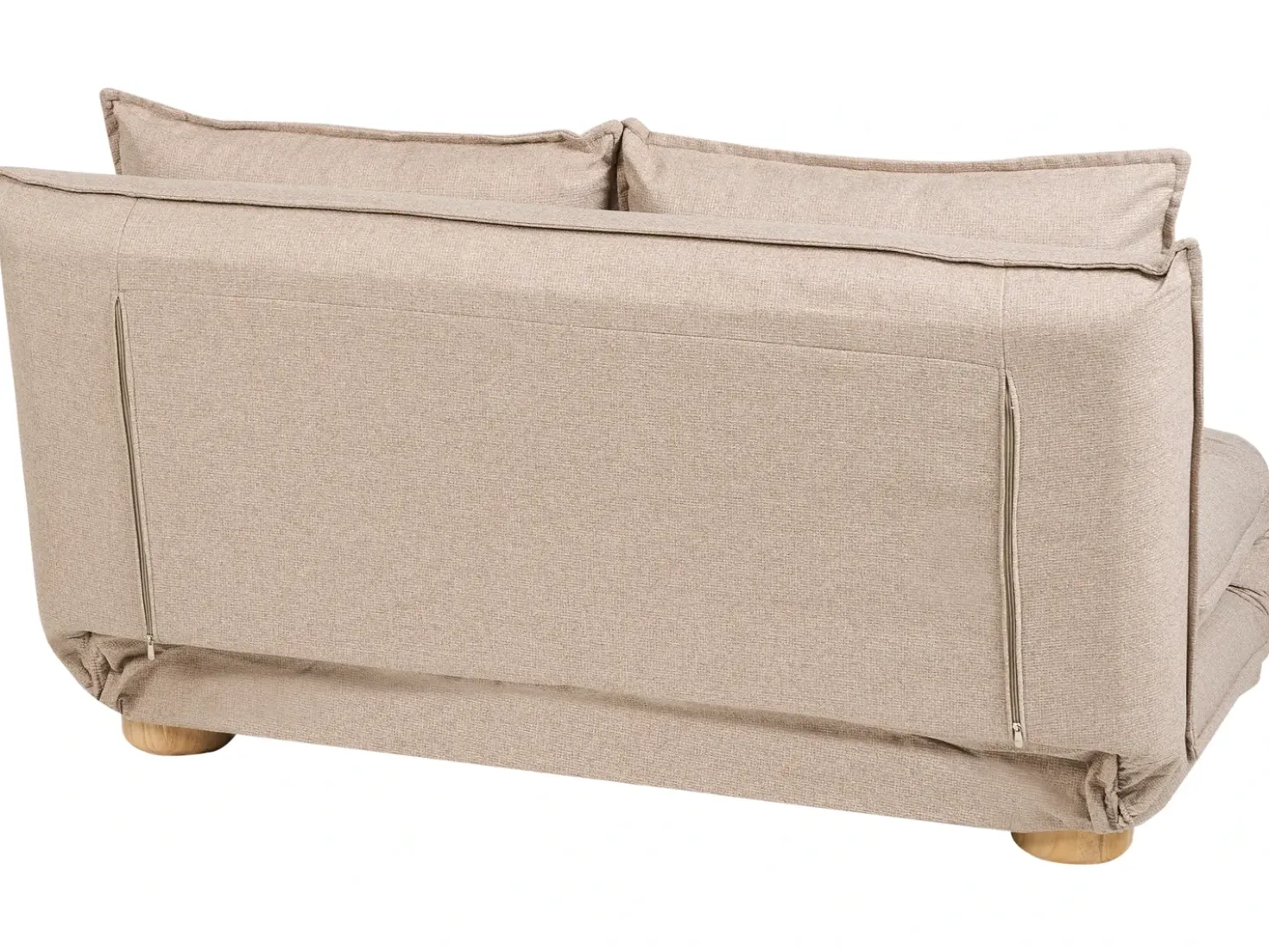 Divano letto 2 posti ABISKO Lino sintetico Beige