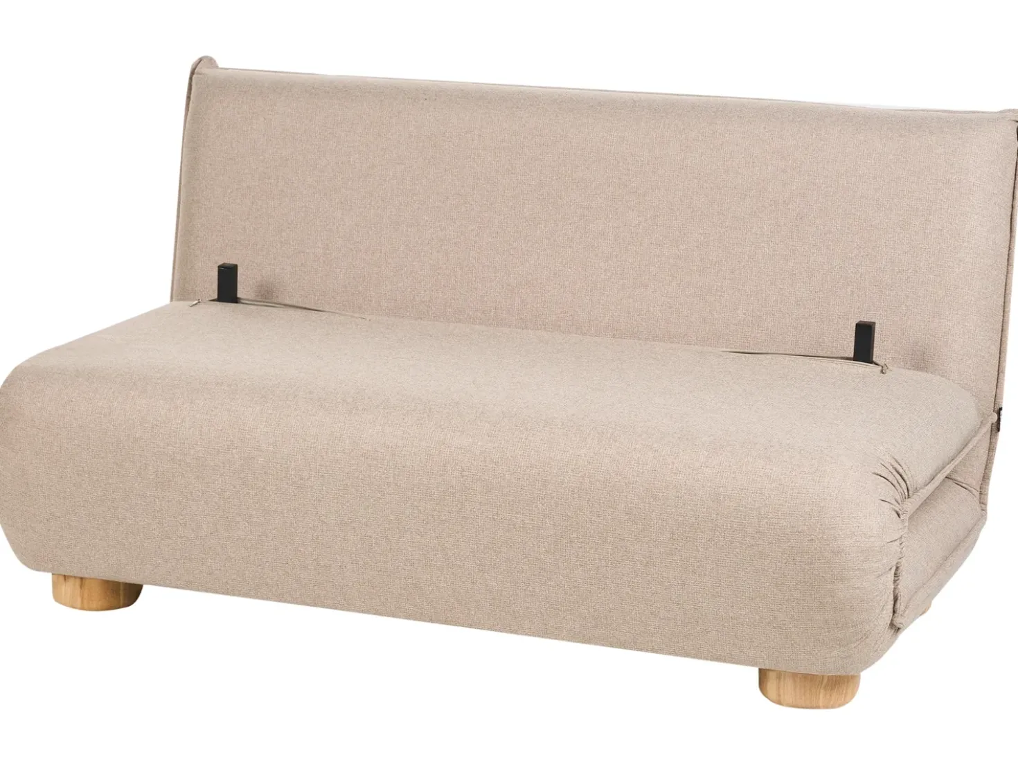 Divano letto 2 posti ABISKO Lino sintetico Beige
