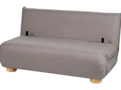 Divano letto 2 posti ABISKO Lino sintetico Grigio scuro
