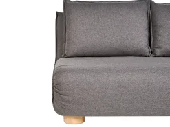 Divano letto 2 posti ABISKO Lino sintetico Grigio scuro