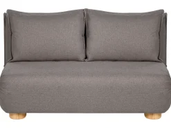 Divano letto 2 posti ABISKO Lino sintetico Grigio scuro