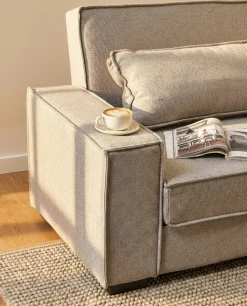 Divano letto 3 posti AROLE Tessuto Grigio