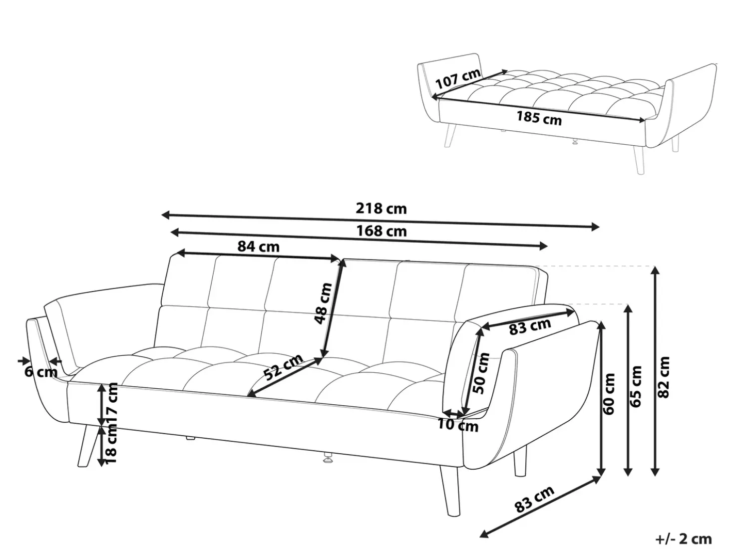 Divano letto 3 posti ASBY Velluto Blu marino