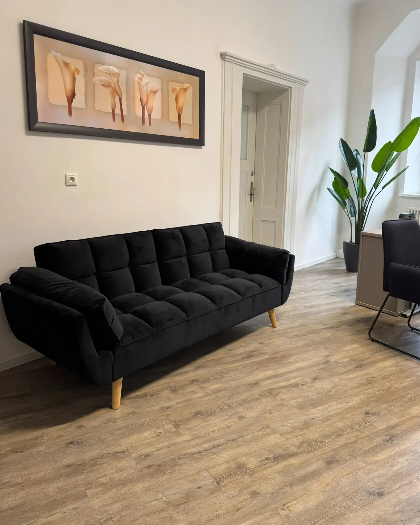 Divano letto 3 posti ASBY Velluto Nero