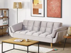 Divano letto 3 posti ASBY Velluto Grigio chiaro