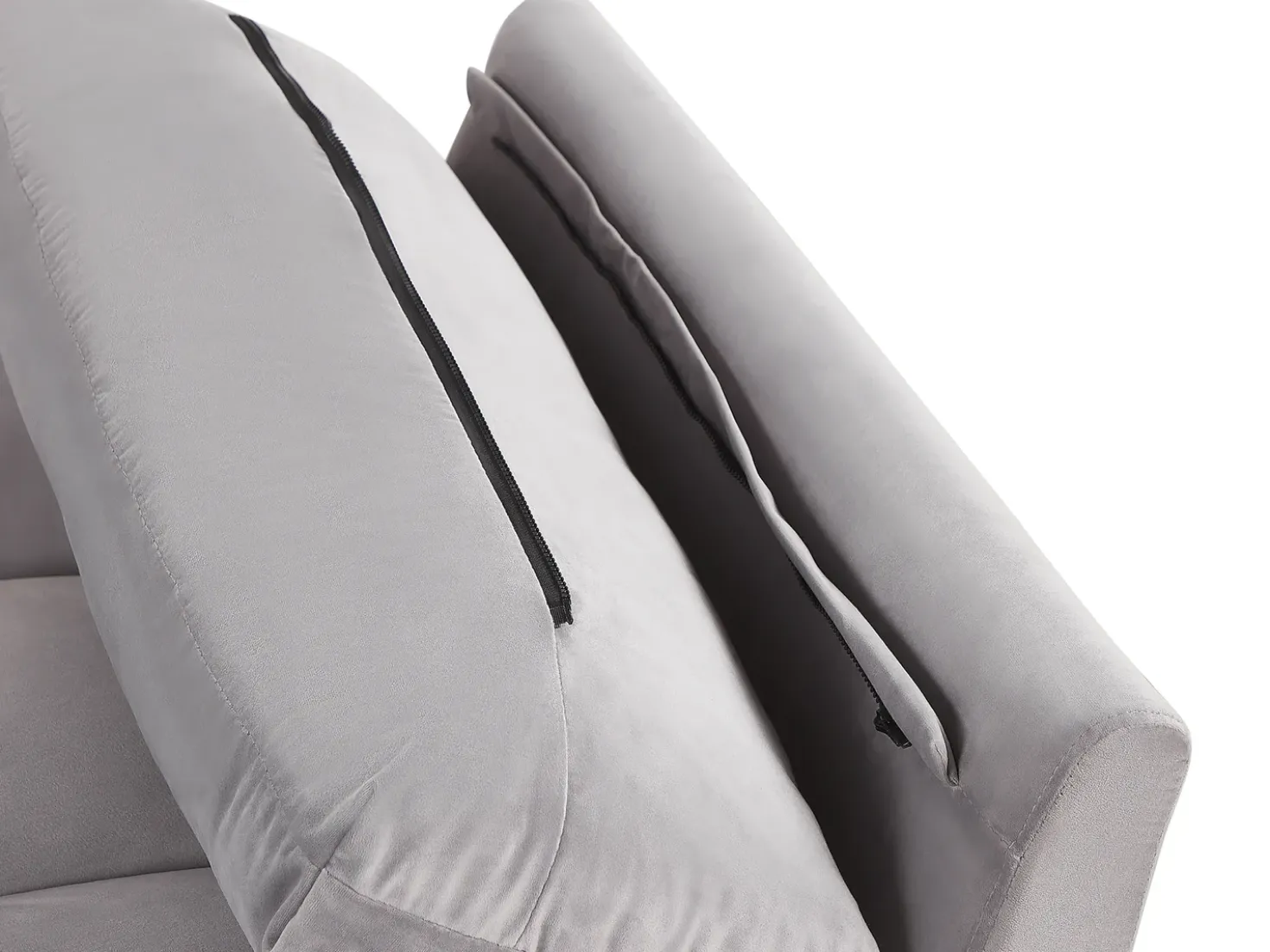 Divano letto 3 posti ASBY Velluto Grigio chiaro