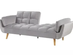 Divano letto 3 posti ASBY Velluto Grigio chiaro