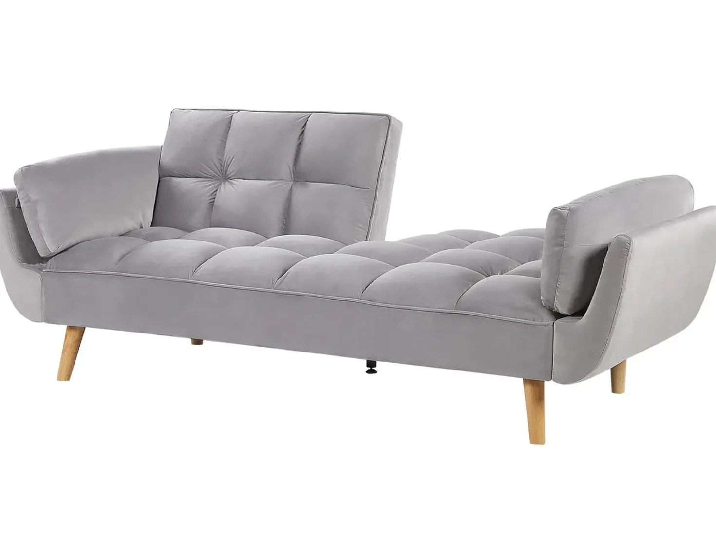 Divano letto 3 posti ASBY Velluto Grigio chiaro