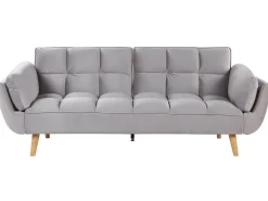 Divano letto 3 posti ASBY Velluto Grigio chiaro