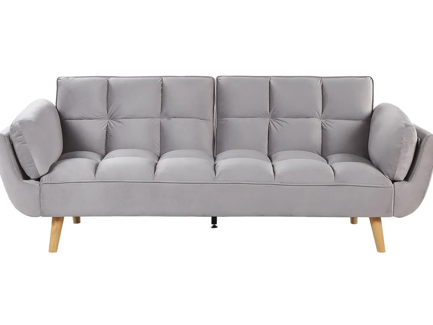 Divano letto 3 posti ASBY Velluto Grigio chiaro