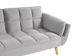 Divano letto 3 posti ASBY Velluto Grigio chiaro