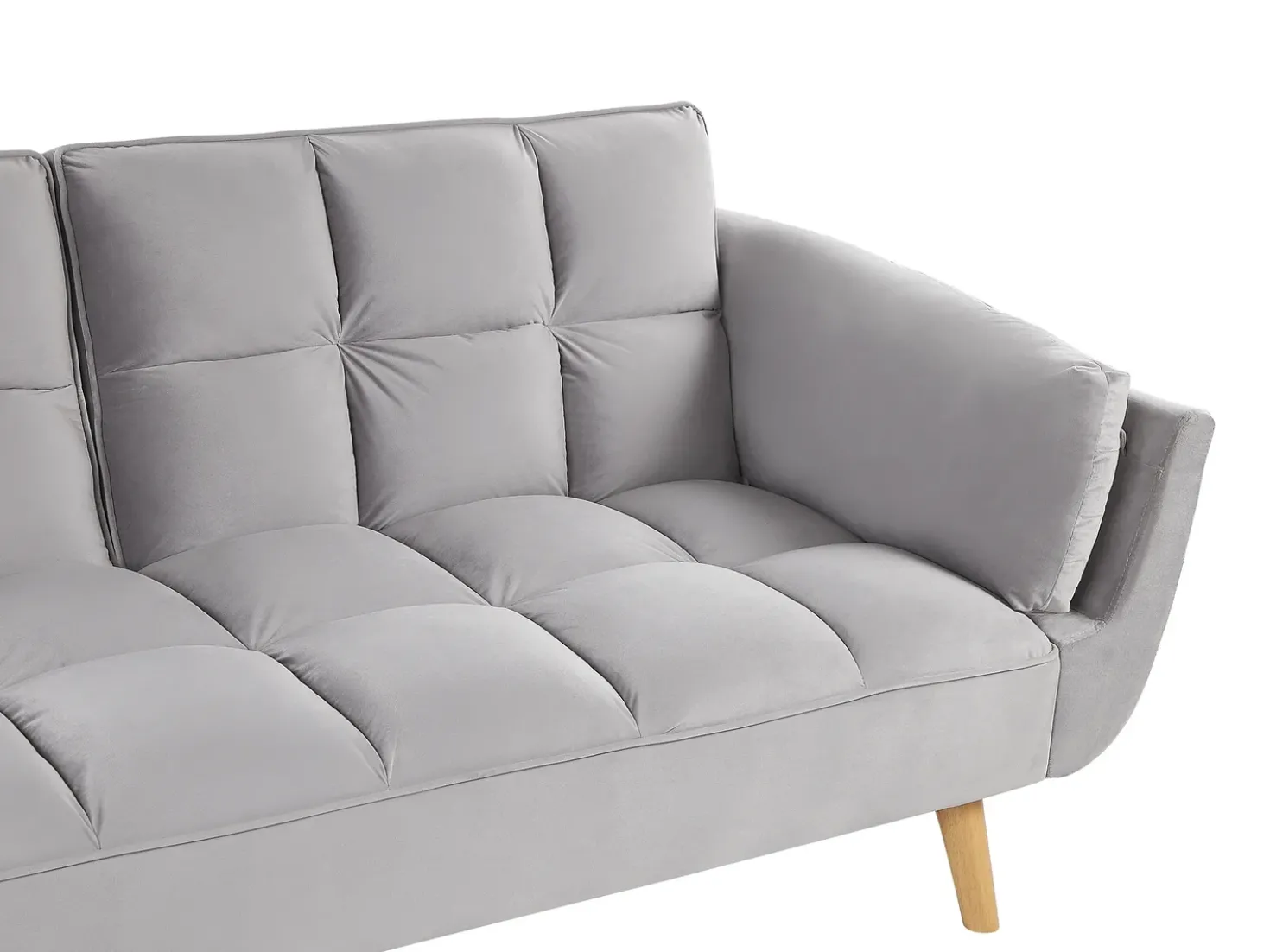 Divano letto 3 posti ASBY Velluto Grigio chiaro