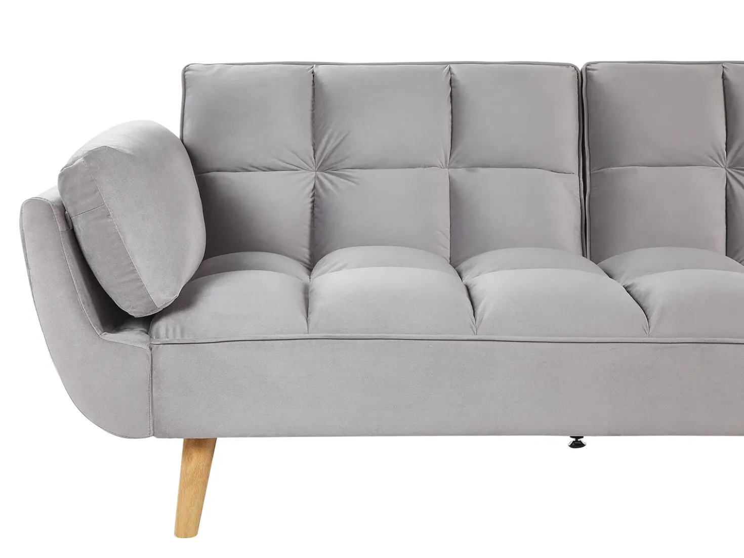 Divano letto 3 posti ASBY Velluto Grigio chiaro