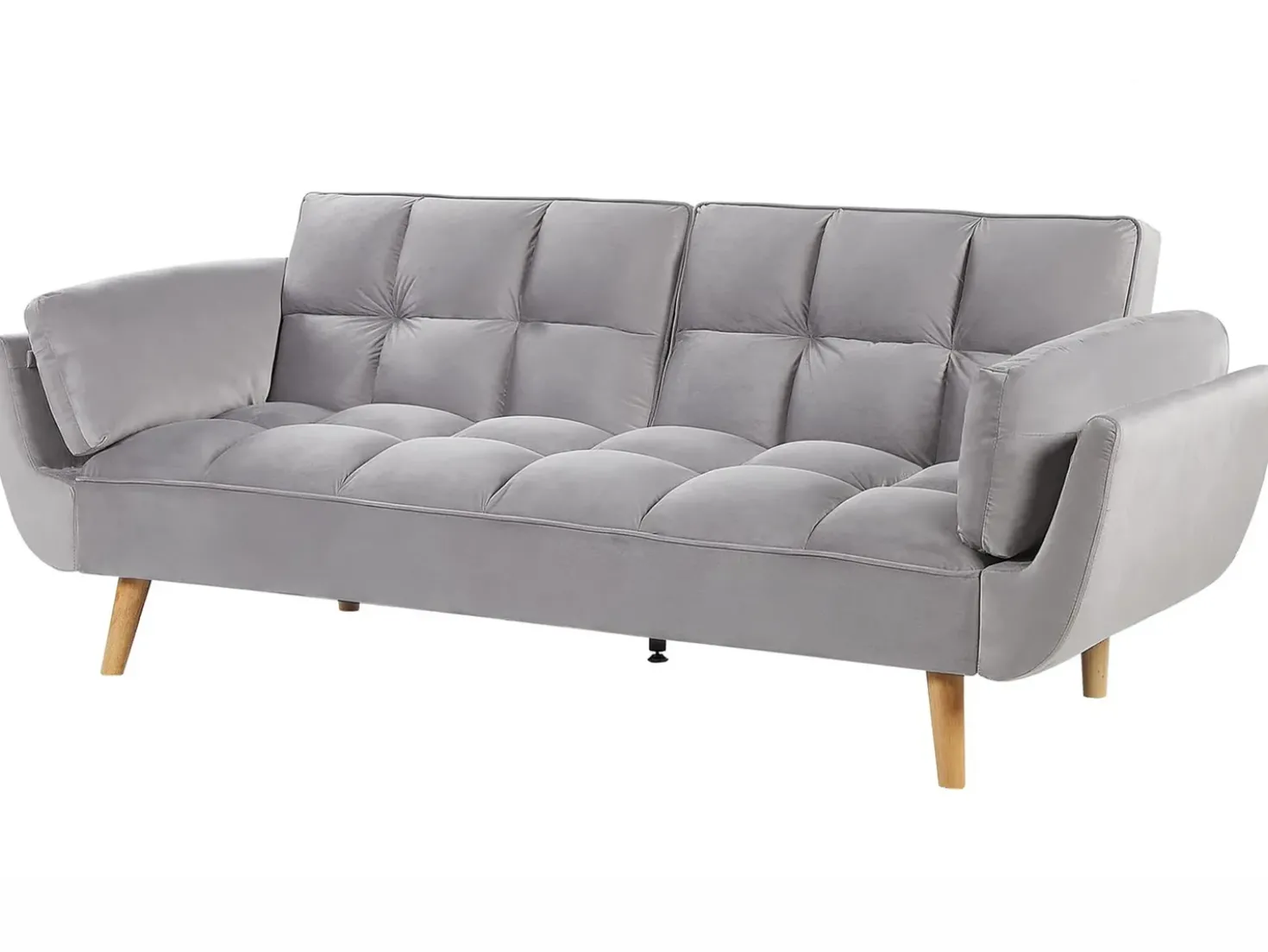 Divano letto 3 posti ASBY Velluto Grigio chiaro