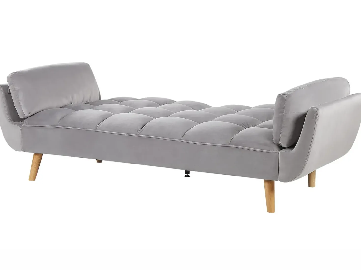 Divano letto 3 posti ASBY Velluto Grigio chiaro