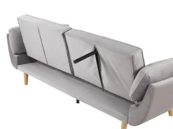 Divano letto 3 posti ASBY Velluto Grigio chiaro