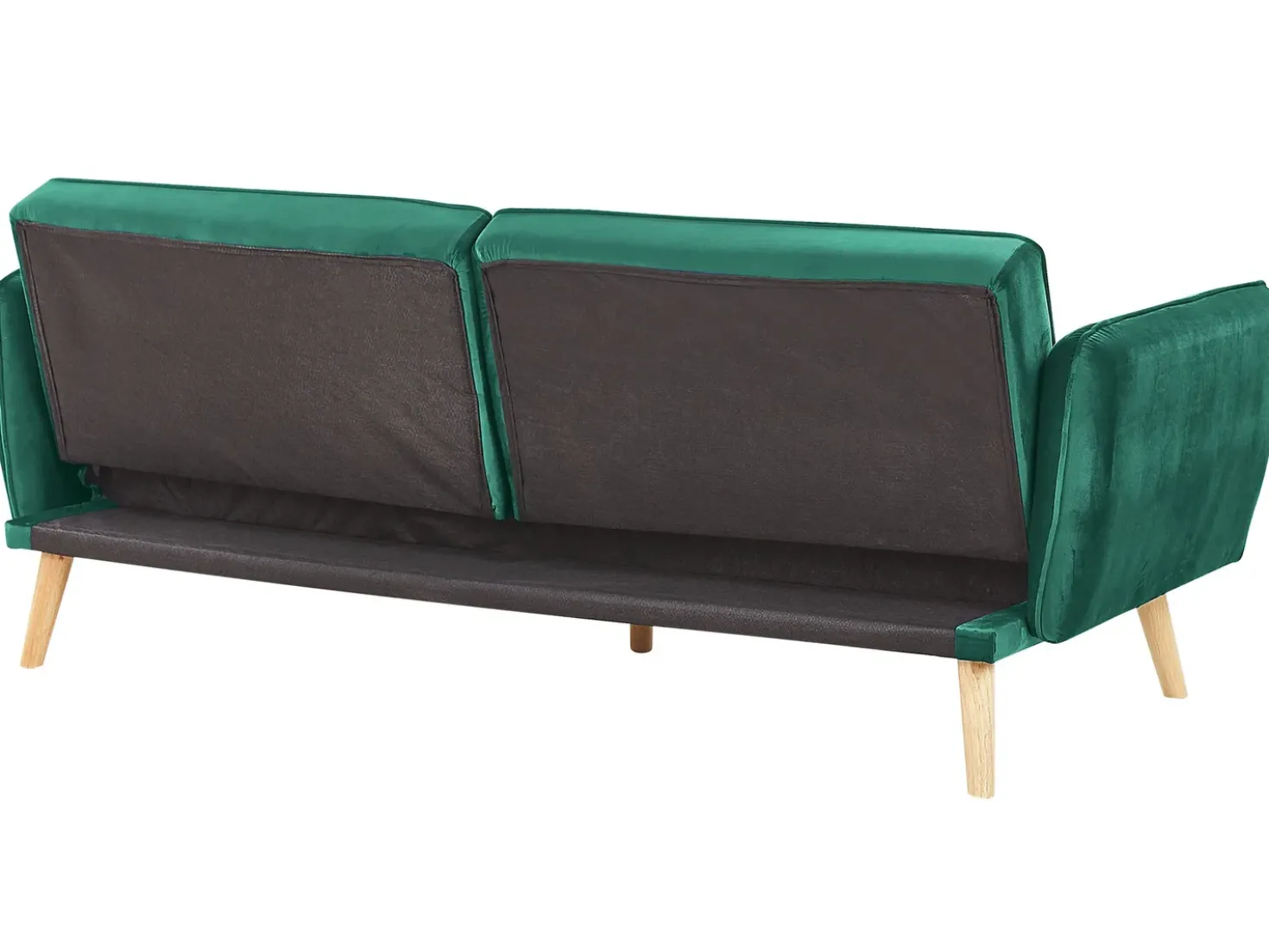 Divano letto 2 posti BARDU Velluto Verde scuro
