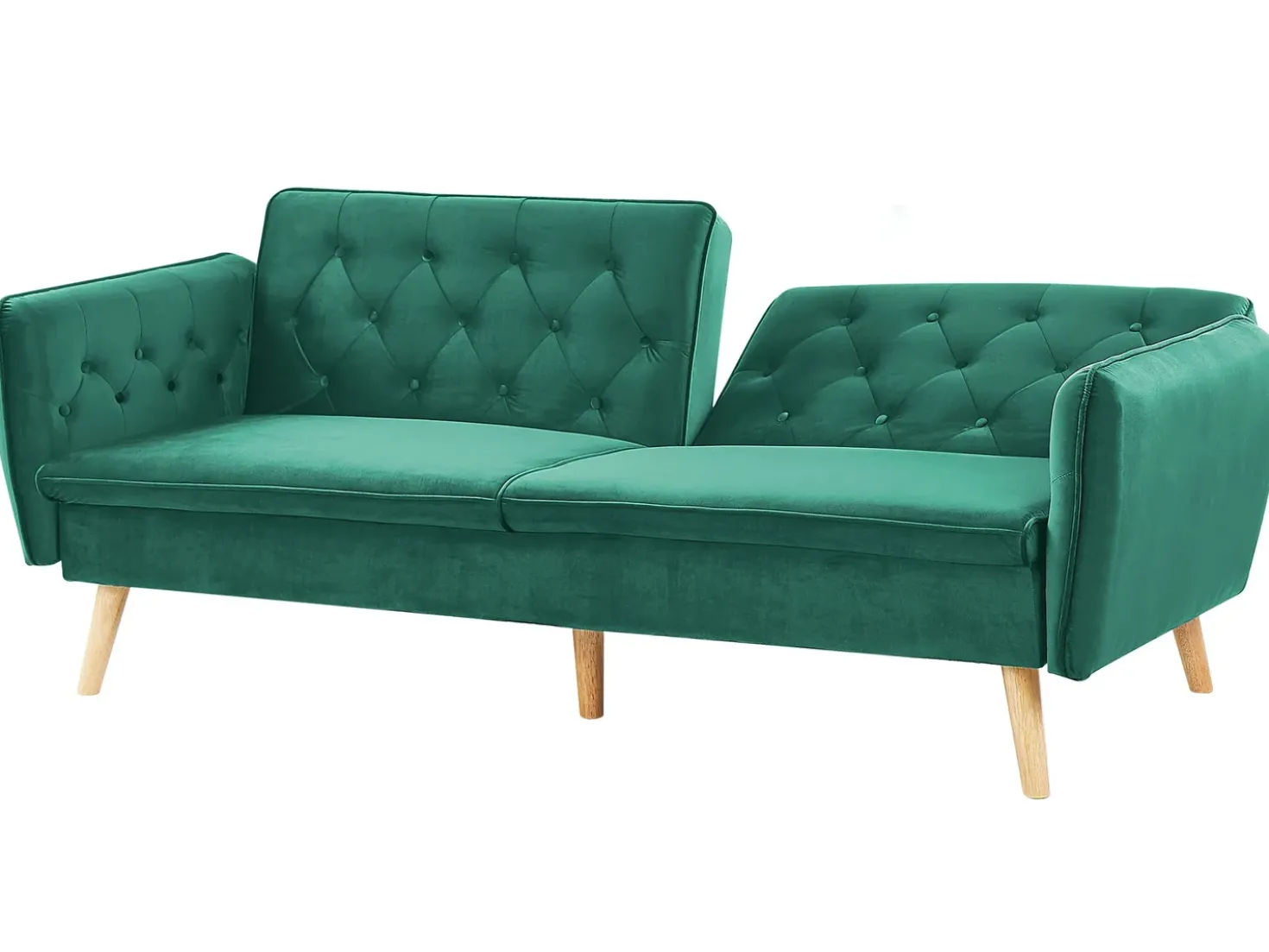 Divano letto 2 posti BARDU Velluto Verde scuro