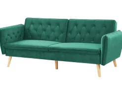 Divano letto 2 posti BARDU Velluto Verde scuro