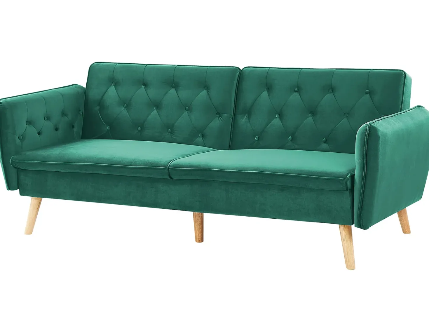 Divano letto 2 posti BARDU Velluto Verde scuro