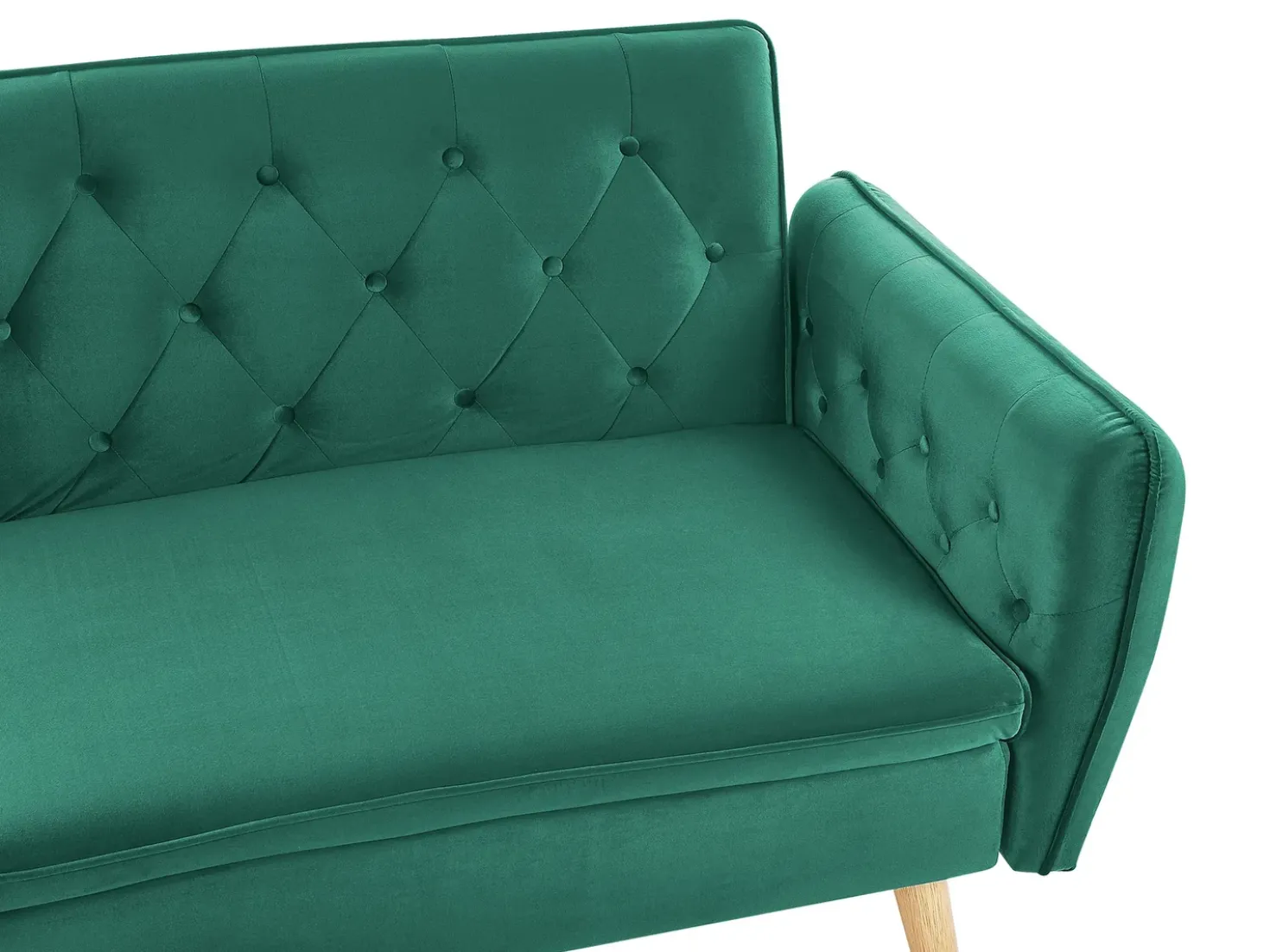 Divano letto 2 posti BARDU Velluto Verde scuro