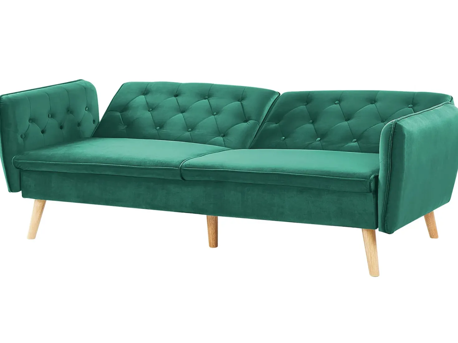 Divano letto 2 posti BARDU Velluto Verde scuro