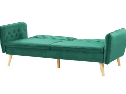 Divano letto 2 posti BARDU Velluto Verde scuro
