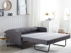Divano letto 2 posti BELFAST Tessuto Grigio