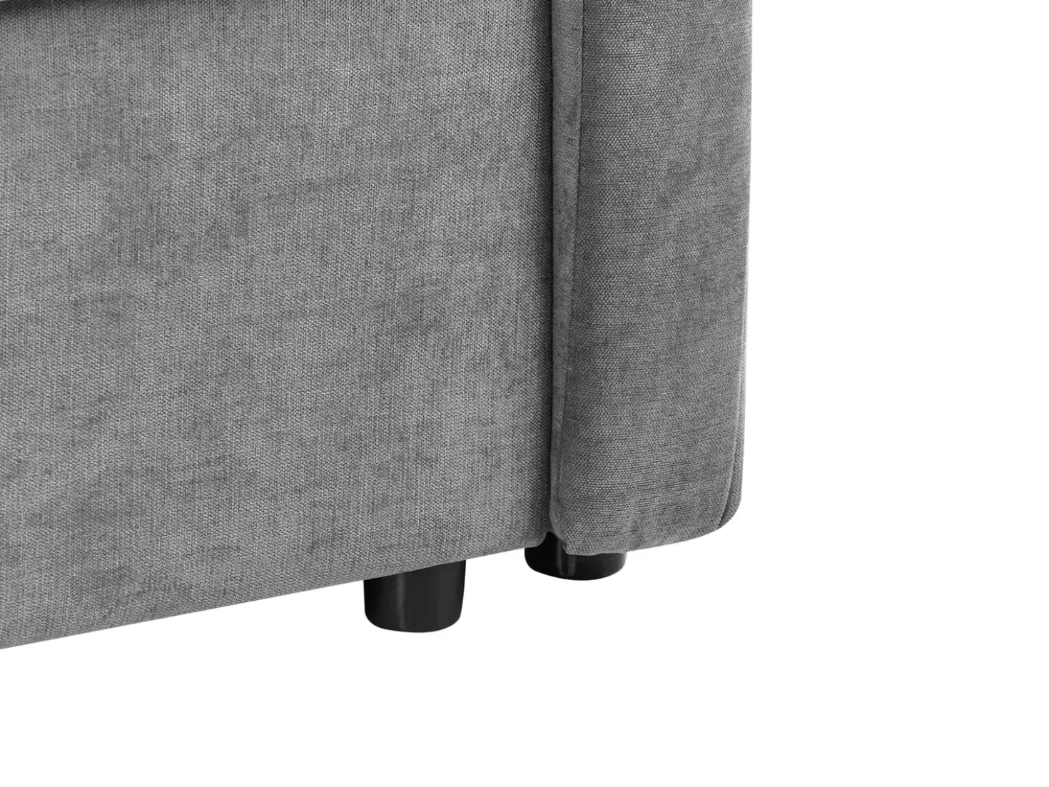 Divano letto 3 posti BLEIK Ciniglia Grigio chiaro con contenitore
