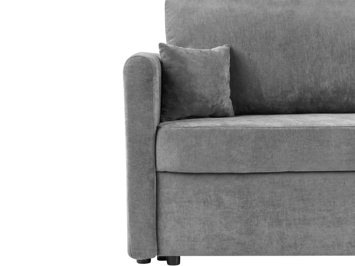 Divano letto 3 posti BLEIK Ciniglia Grigio chiaro con contenitore