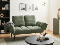 Divano letto 2 posti BREKKE Bouclé Verde