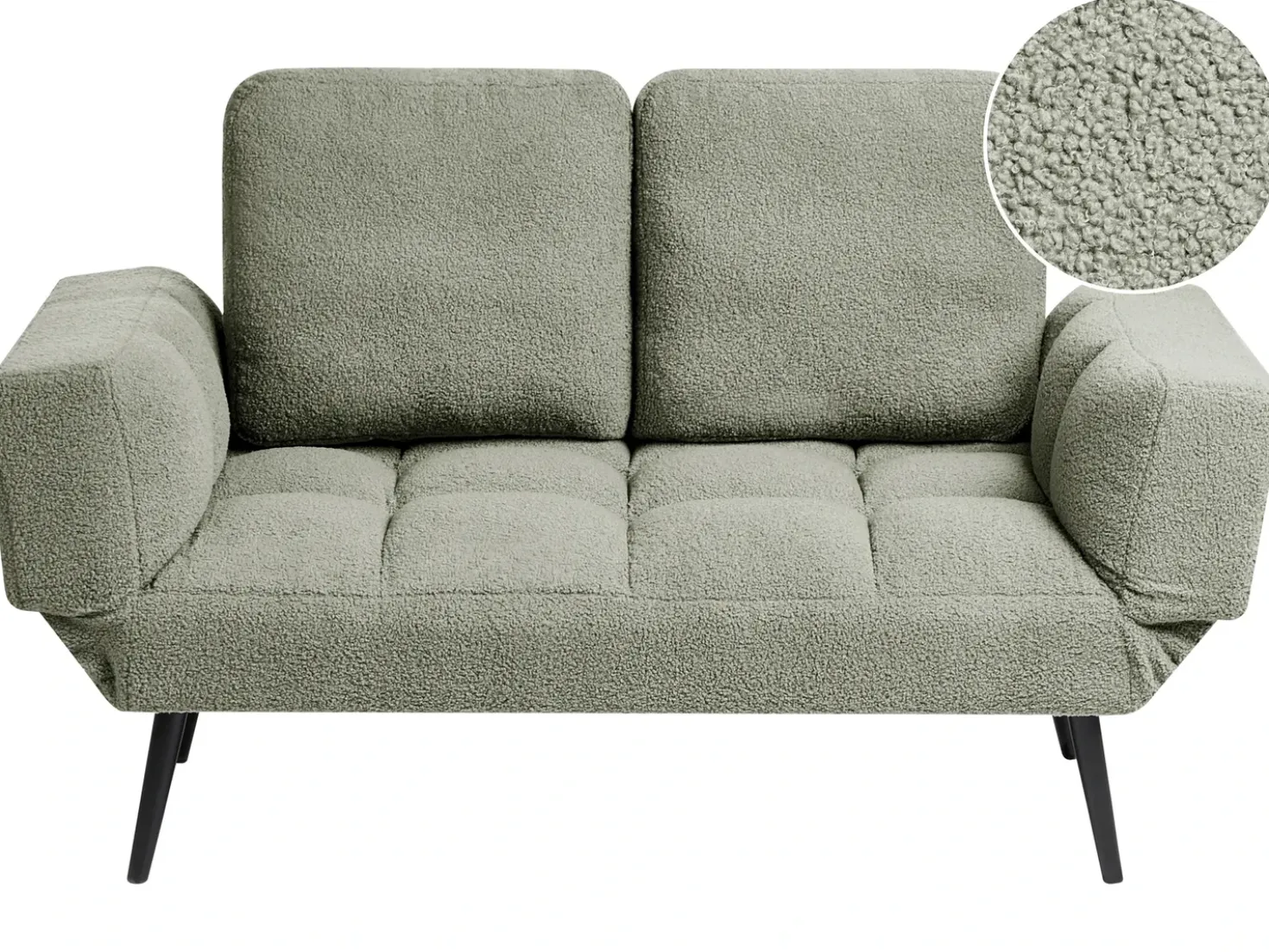 Divano letto 2 posti BREKKE Bouclé Verde