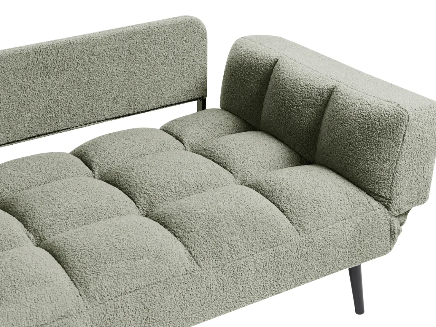 Divano letto 2 posti BREKKE Bouclé Verde