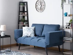 Divano letto 2 posti BREKKE Tessuto Blu marino