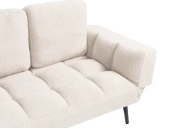 Divano letto 2 posti BREKKE Bouclé Bianco sporco