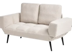Divano letto 2 posti BREKKE Bouclé Bianco sporco