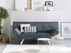 Divano letto 3 posti BRISTOL Tessuto Blu scuro