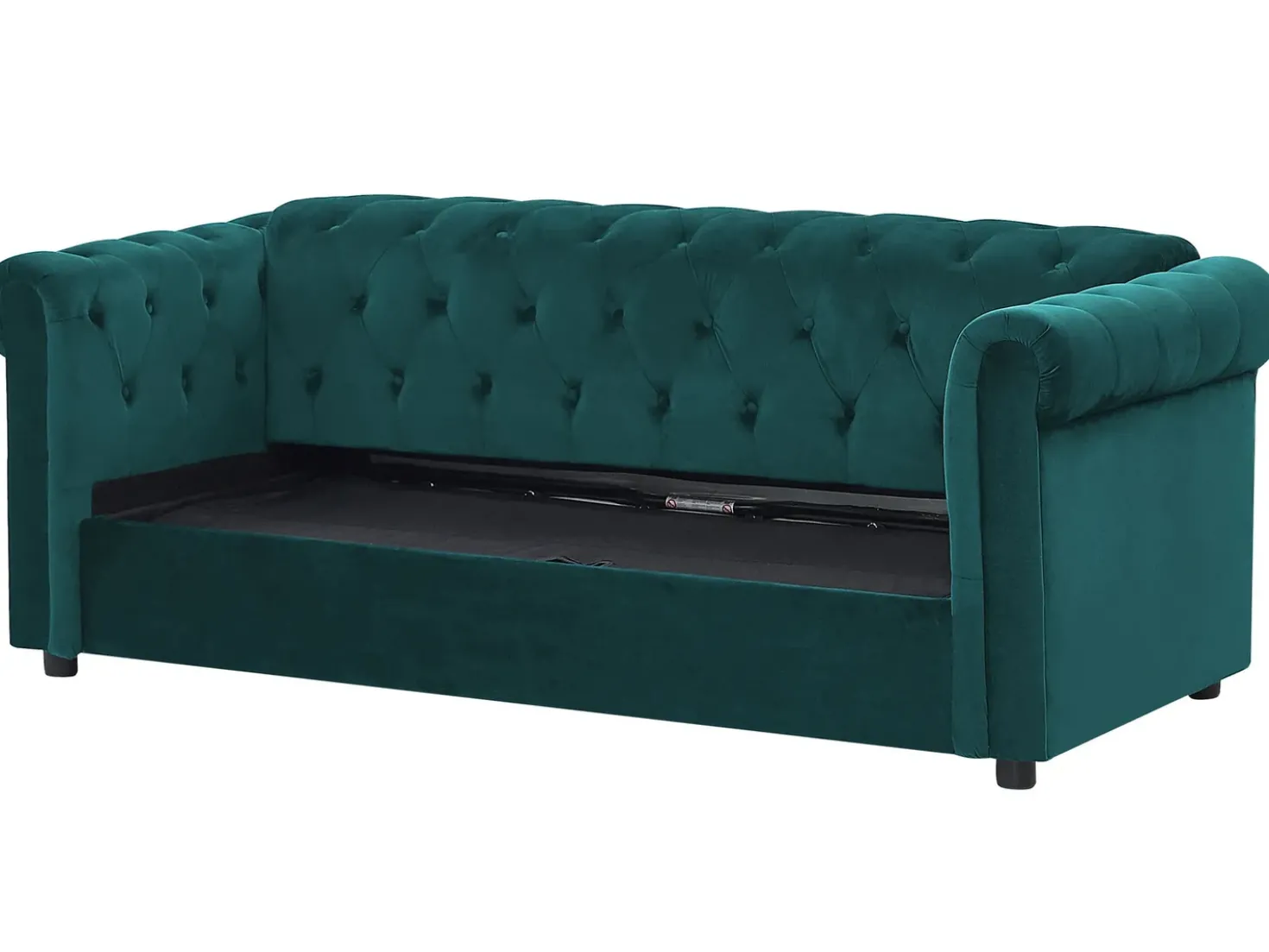 Divano letto 3 posti CHESTERFIELD Velluto Verde smeraldo