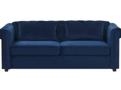 Divano letto 3 posti CHESTERFIELD Velluto Blu