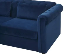 Divano letto 3 posti CHESTERFIELD Velluto Blu
