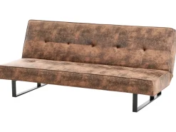 Divano letto 3 posti DERBY Pelle sintetica Marrone dorato
